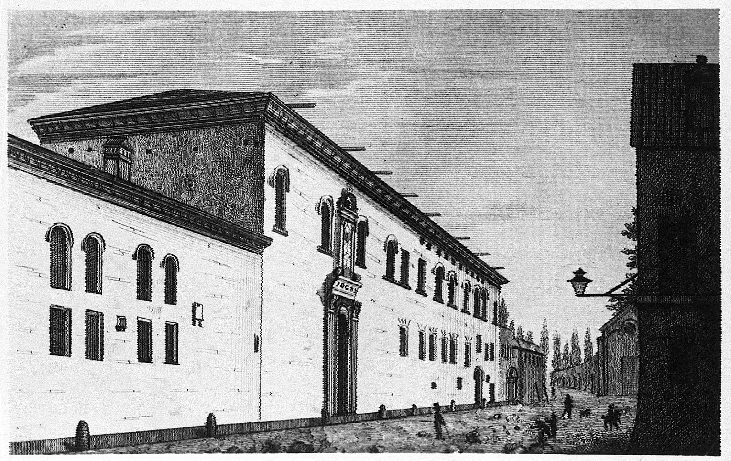 Stampa - 1838 - Ferrara - Palazzo Schifanoia (negativo) di Piccoli (XX)