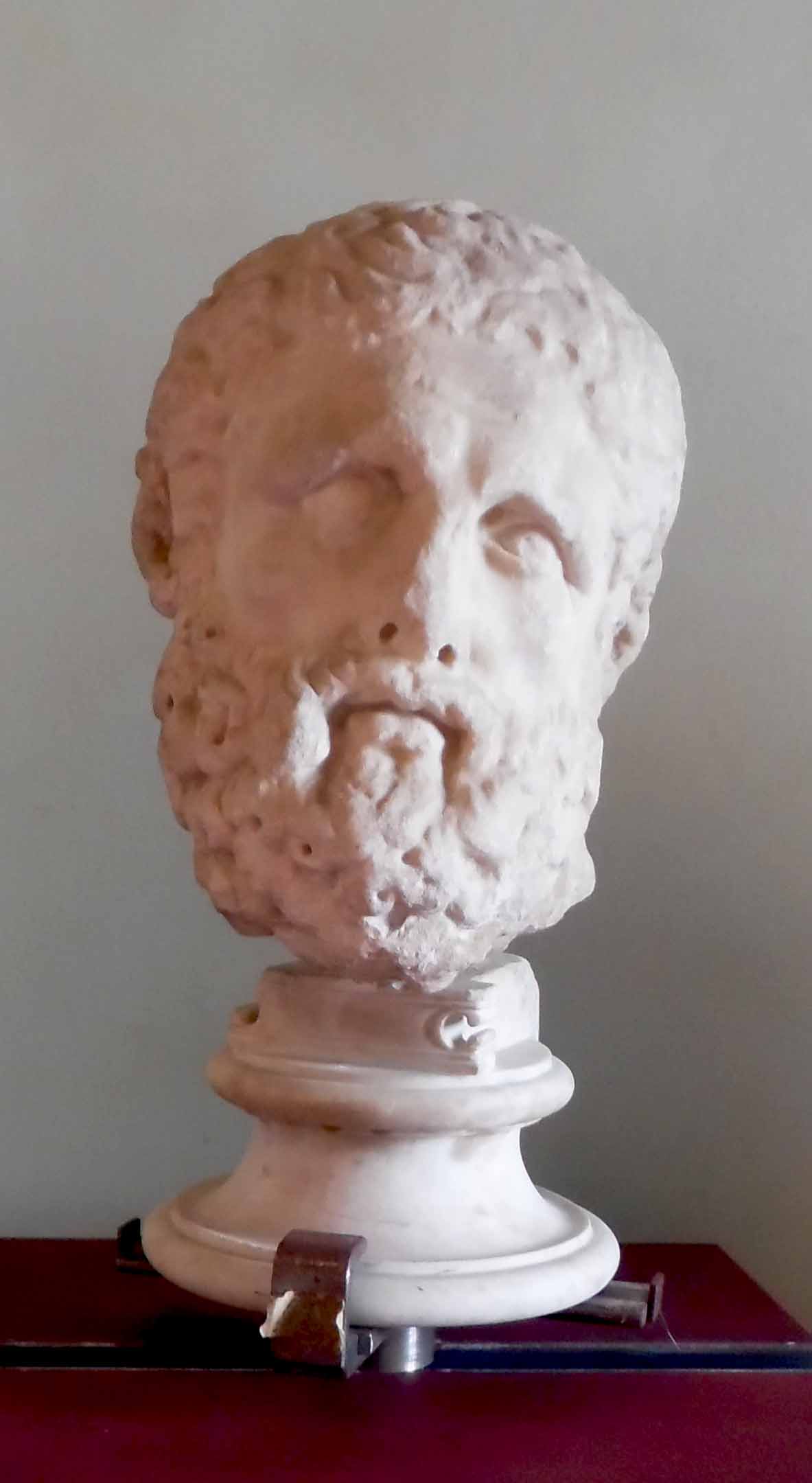 Scultura in marmo bianco ritraente testa maschile (testa) - ambito romano (II)