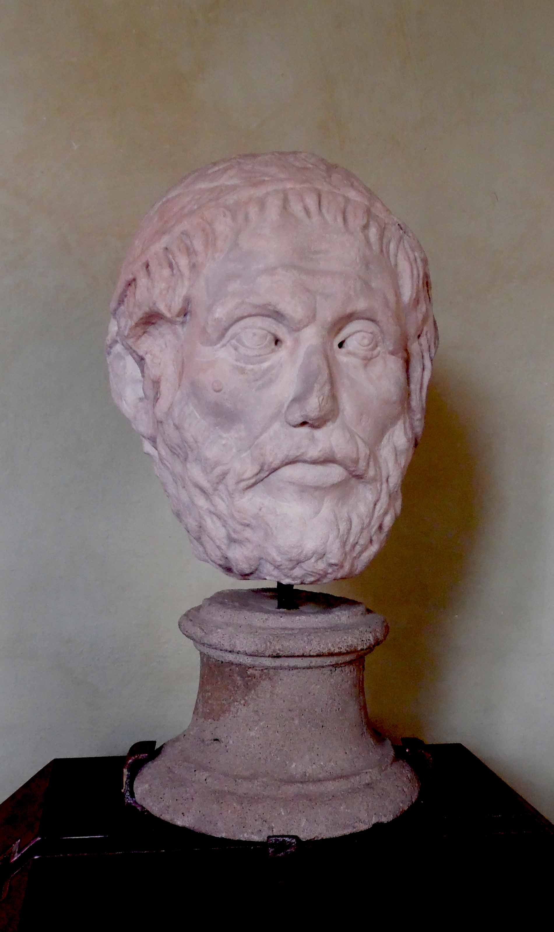 Scultura in marmo italico ritraente testa di figura maschile (testa) - ambito romano (III)