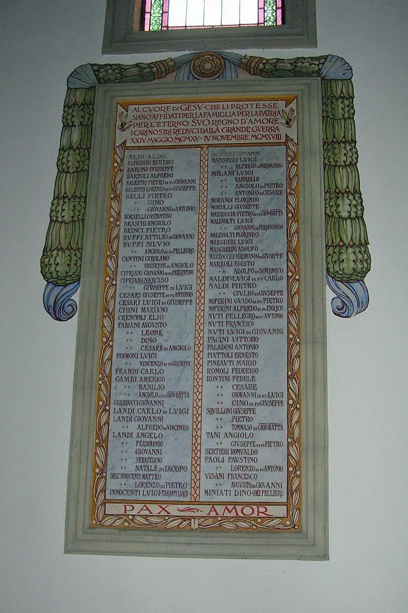 soggetto assente (monumento ai caduti - a lapide) di Chini Dino (sec. XX)
