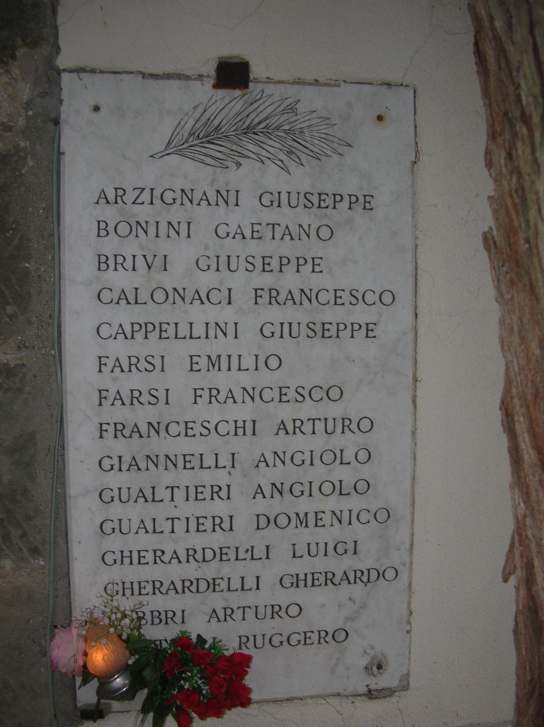 soggetto assente (lapide commemorativa) - ambito toscano (sec. XX)