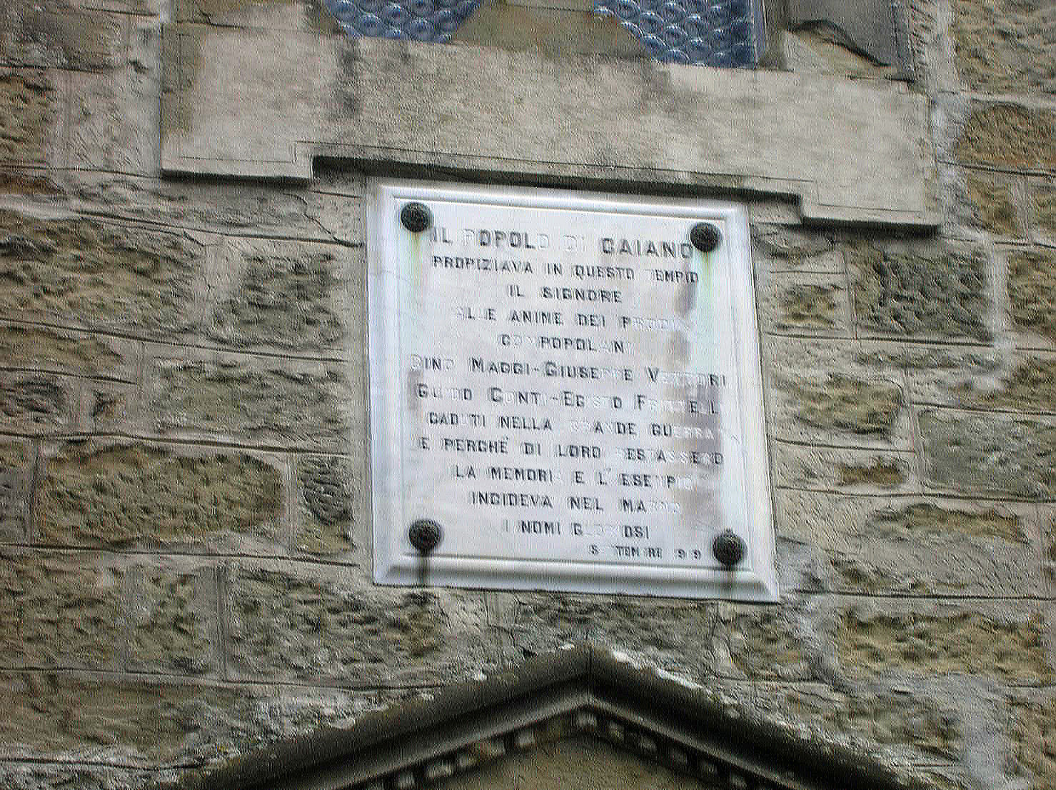 soggetto assente (lapide commemorativa) - ambito toscano (sec. XX)