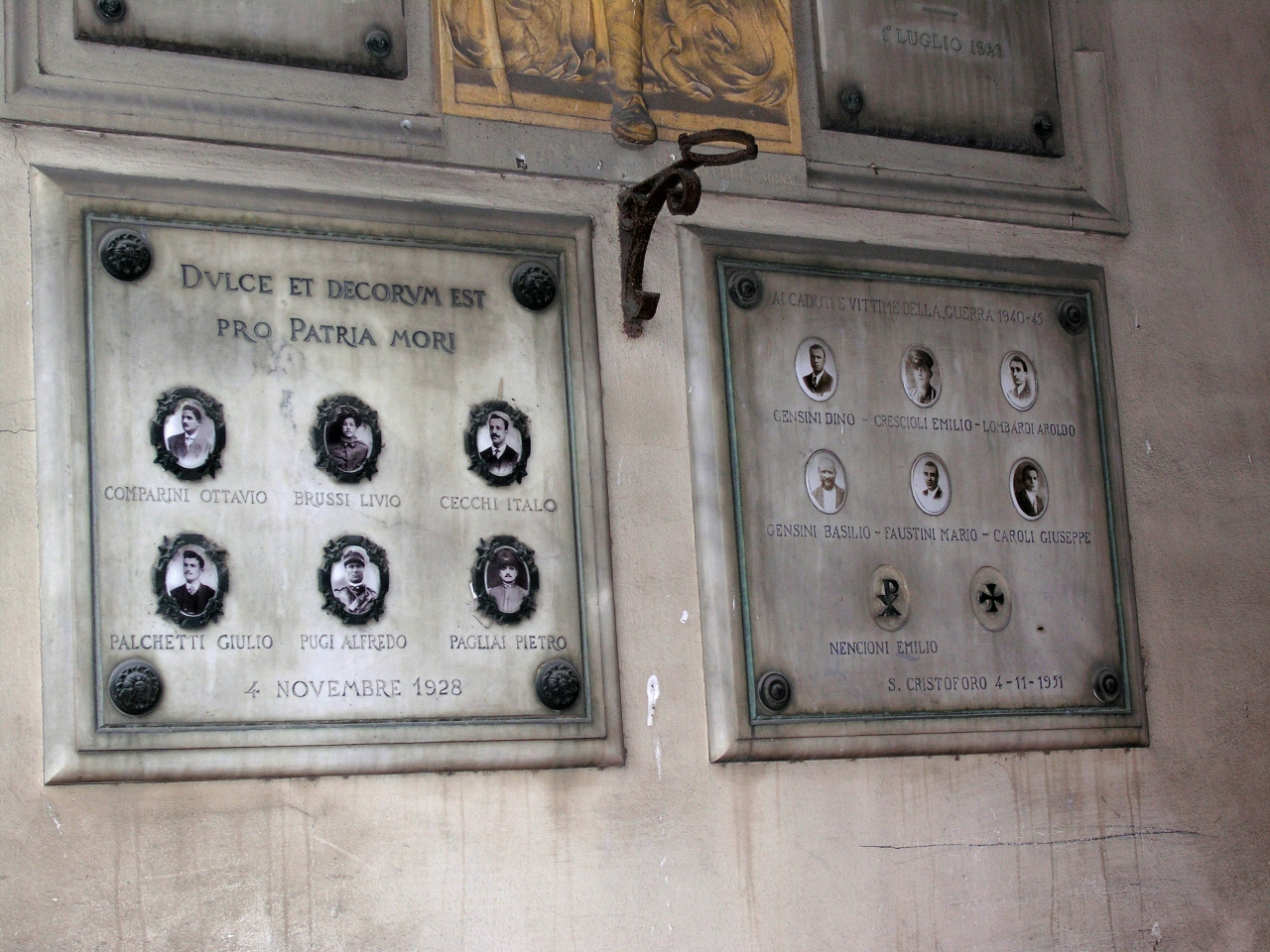 soggetto assente (lapide commemorativa) - ambito toscano (sec. XX)