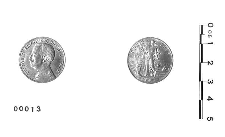 moneta - 5 centesimi di Giorgi Luigi (bottega), Canonica Pietro (bottega) (primo quarto XX)