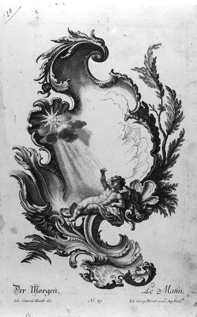 Il Mattino, Allegoria del Mattino (stampa) di Haid Johann Gottfried (attribuito) (metà XVIII)