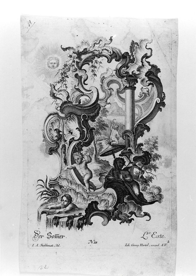 L'Estate, allegoria della estate (stampa, serie) di Stockmann Johann Adam (XVIII)