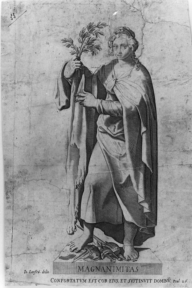 Magnanimità (stampa smarginata, serie) di Lanfranco Giovanni, Cruger Teodoro (XVII)