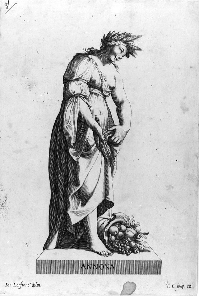 Annona (Abbondanza) (stampa, serie) di Lanfranco Giovanni, Cruger Teodoro (XVII)