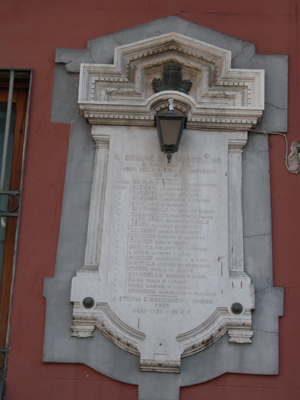 lapide commemorativa ai caduti - bottega Italia centro-meridionale (sec. XX)