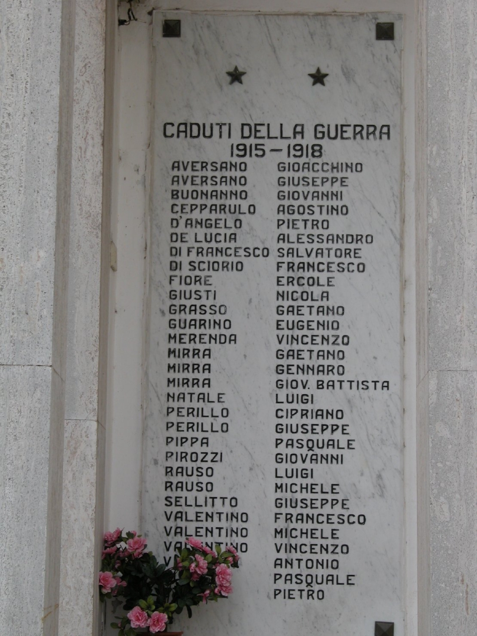 monumento ai caduti - a edicola - bottega Italia centro-meridionale (sec. XX)