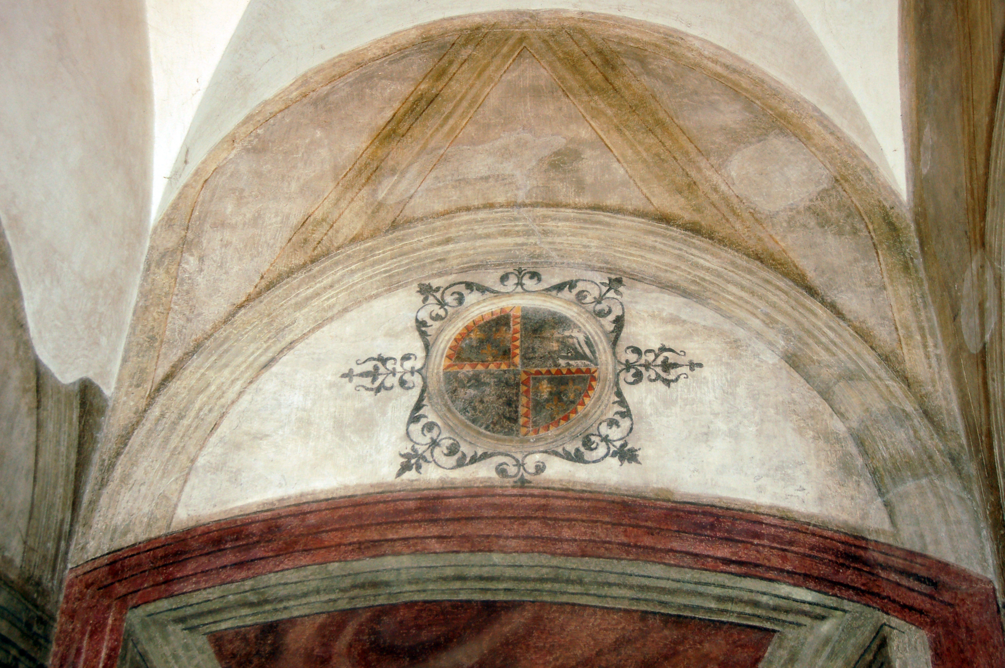 imprese araldiche e stemma famigliare (decorazione pittorica) - ambito italiano (sec. XVI)