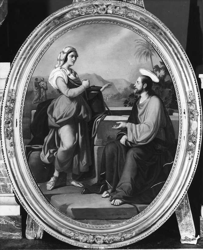 Cristo e la samaritana al pozzo (dipinto, opera isolata) di Troni Vincenzo (sec. XIX)