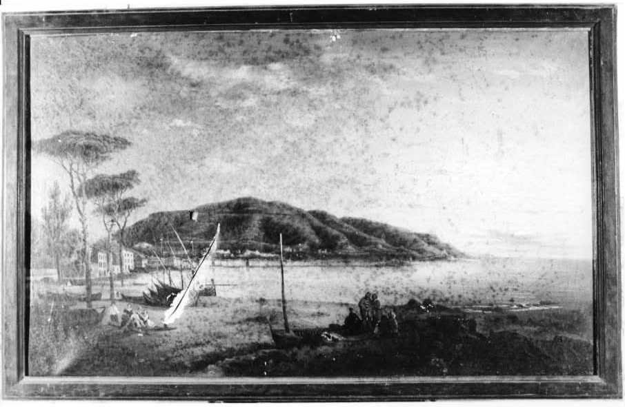 Paesaggio marino (dipinto) - ambito napoletano (sec. XIX)