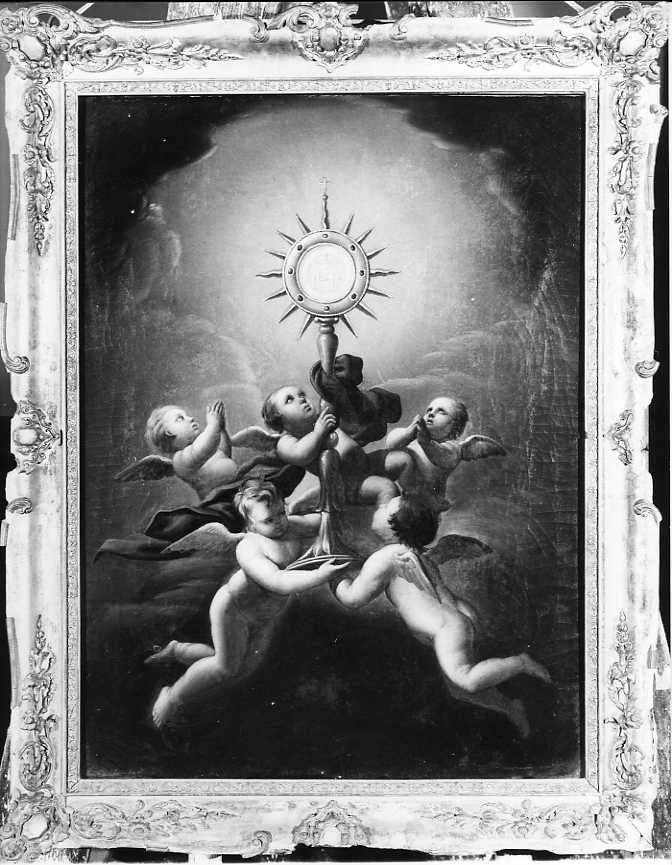 Angeli adoranti il Monogramma di Cristo (dipinto) di Castellano Salvatore (sec. XIX)