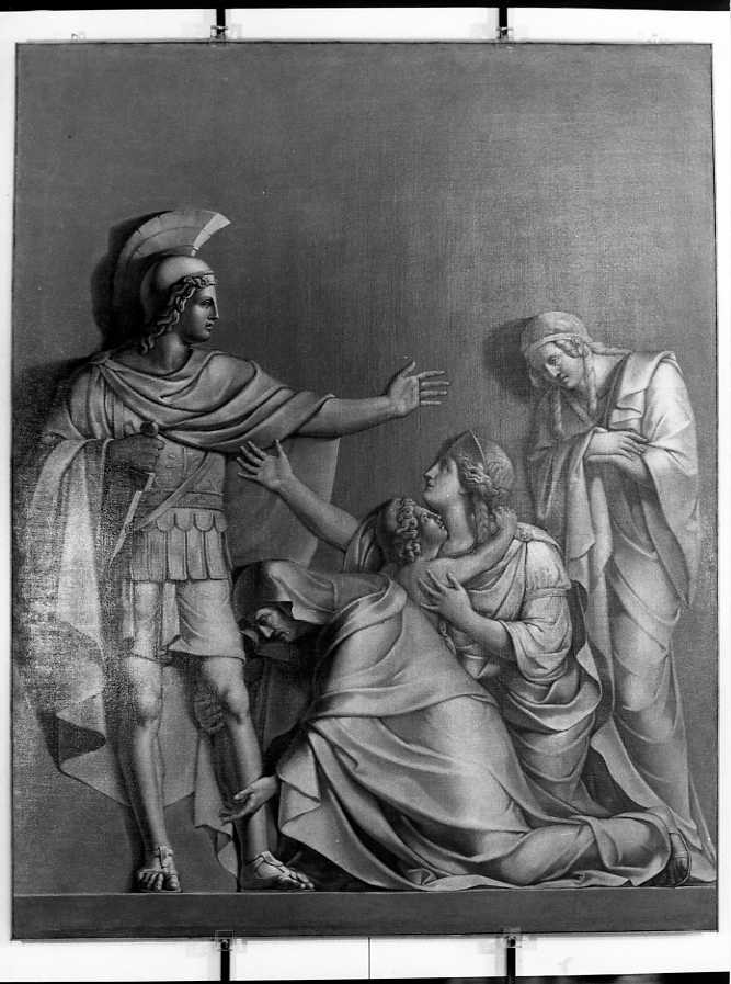 La famiglia di Dario si inginocchia di fronte ad Alessandro (dipinto) di Fattore Crescenzo (prima metà sec. XIX)