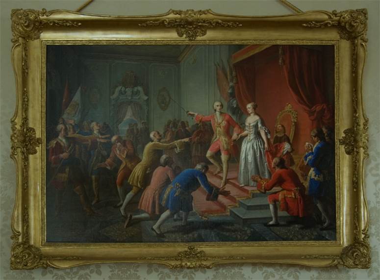 Carlo di Borbone dichiara guerra agli Austriaci, Carlo di Borbone dichiara guerra agli Austriaci (dipinto, opera isolata) di Iovane A (seconda metà sec. XIX)