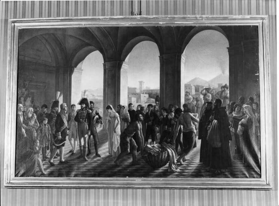 Murat visita l'albergo dei poveri a Napoli (dipinto) di Schmidt Heinrich (inizio sec. XIX)