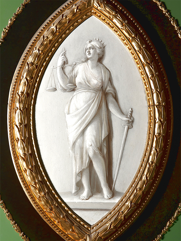 allegoria della Giustizia (medaglione) di Brunelli Carlo (seconda metà sec. XVIII)