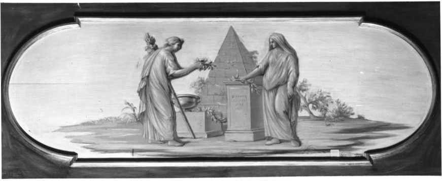 scena allegorica con Vestali (dipinto) di Magri Gaetano (cerchia) (fine sec. XVIII)