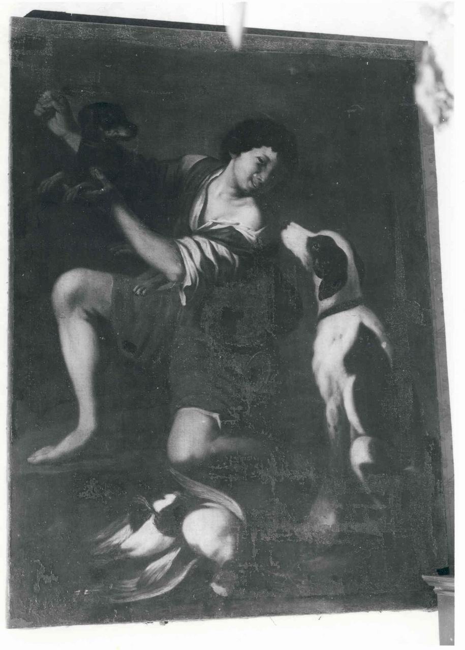 FANCIULLO CON CANI E CACCIAGIONE (DIPINTO, opera isolata) - ambito dell'Italia settentrionale (prima metà sec. XVII)