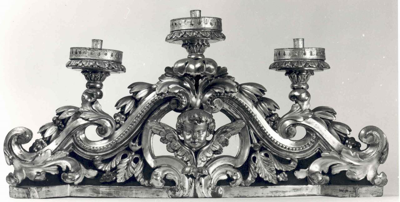 GRADINO DI CANDELABRI - A TRE BRACCI, elemento d'insieme di Bonzanigo, Giuseppe Maria (bottega) (fine sec. XVIII)