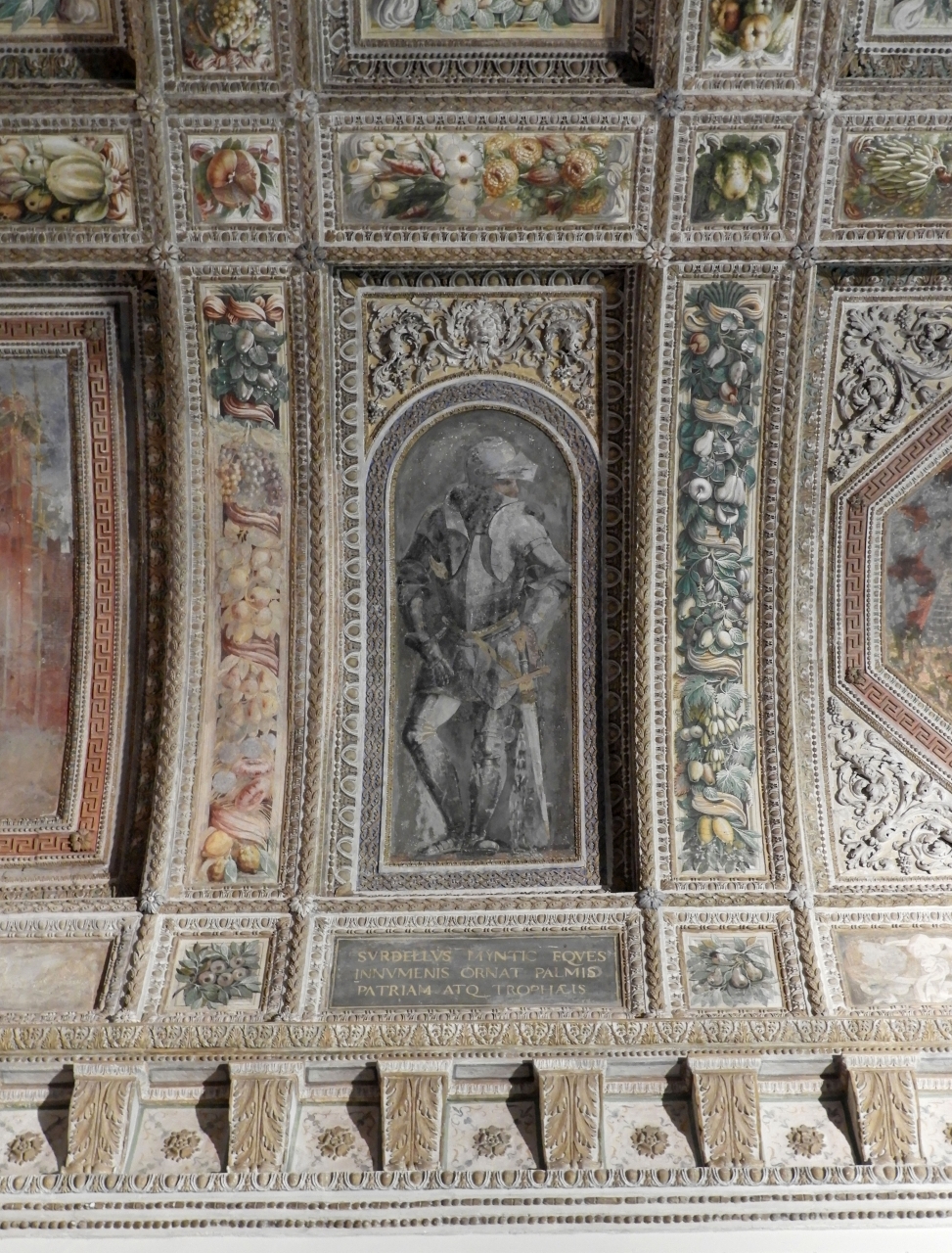 Sordello da Goito (dipinto murale) di Bertani Giovanni Battista (attribuito), Ghisoni Fermo detto Fermo da Caravaggio (attribuito) (terzo quarto sec. XVI)