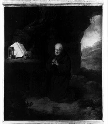 Eremita in preghiera (dipinto) di Dou Gèrard (cerchia) (sec. XVII)