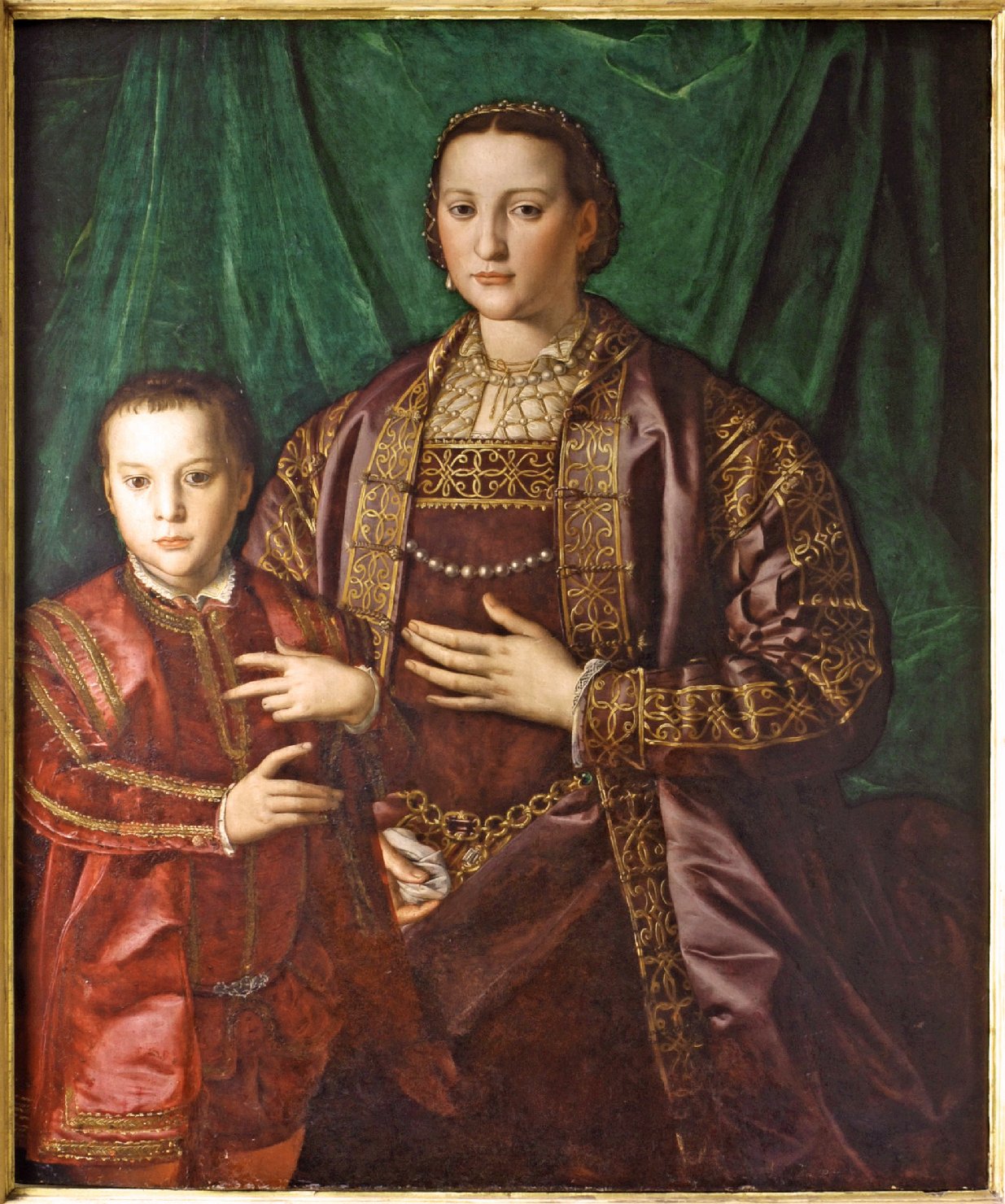 Ritratto di Eleonora da Toledo col figlio Francesco (dipinto) di Agnolo di Cosimo detto Bronzino (sec. XVI)