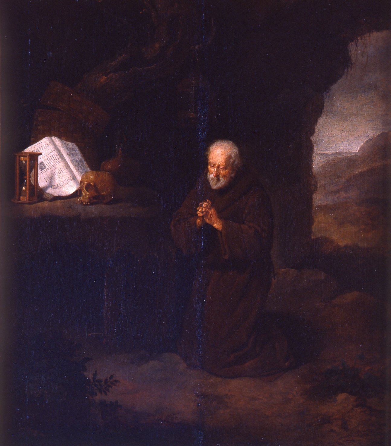 Eremita in preghiera (dipinto) di Dou Gèrard (cerchia) (sec. XVII)