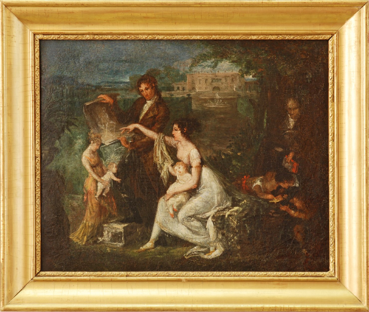 Lo scultore Antonio Canova e la famiglia Torlonia (dipinto) di Agricola Giuseppe, Agricola Filippo (secc. XVIII/ XIX)