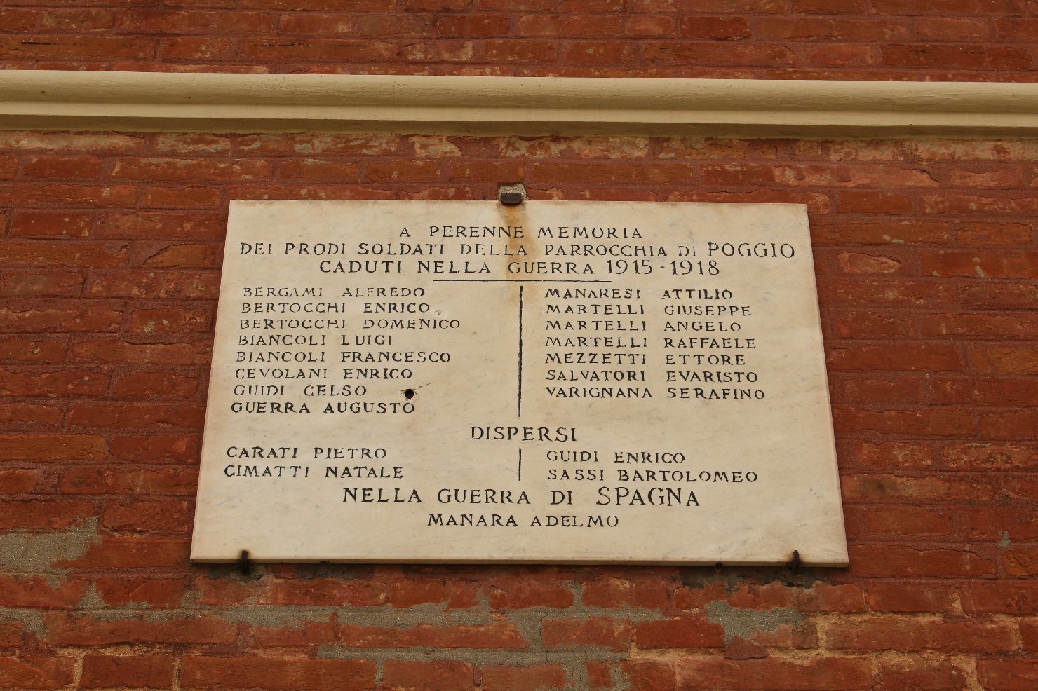 lapide commemorativa ai caduti - ambito bolognese (sec. XX)