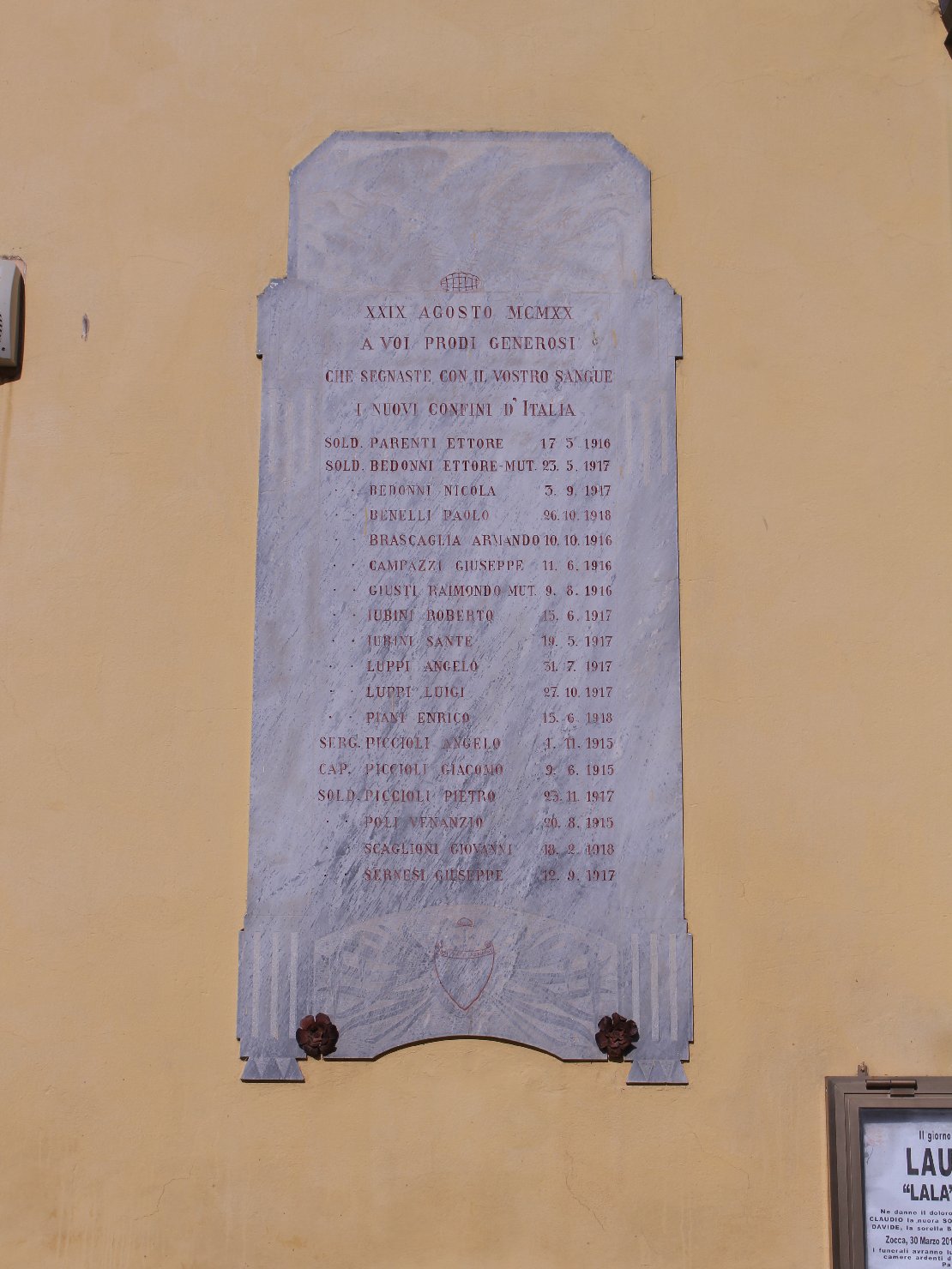 lapide commemorativa ai caduti - ambito modenese (sec. XX)