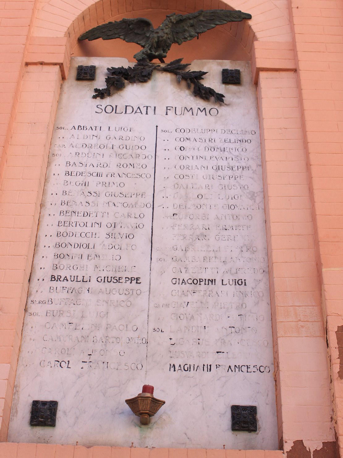 lapide commemorativa ai caduti - ambito reggiano (sec. XX)