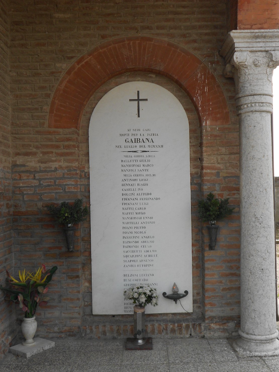 lapide commemorativa ai caduti - ambito emiliano (sec. XX)
