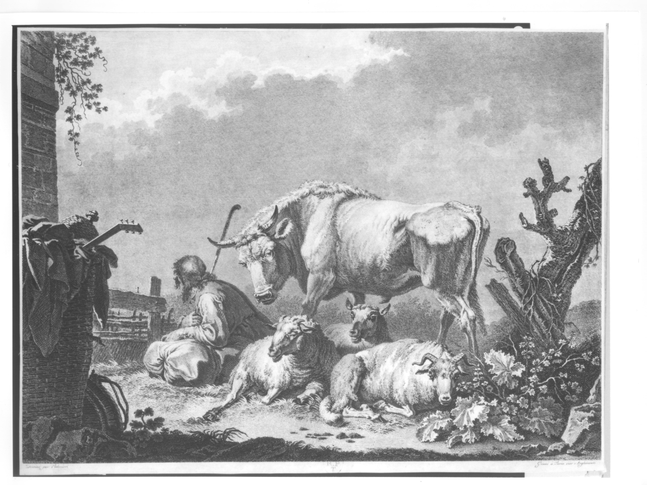 Scena pastorale, scena pastorale (stampa) di Palmieri Pietro Giacomo, Arghinenti Antonio (secc. XVIII/ XIX)