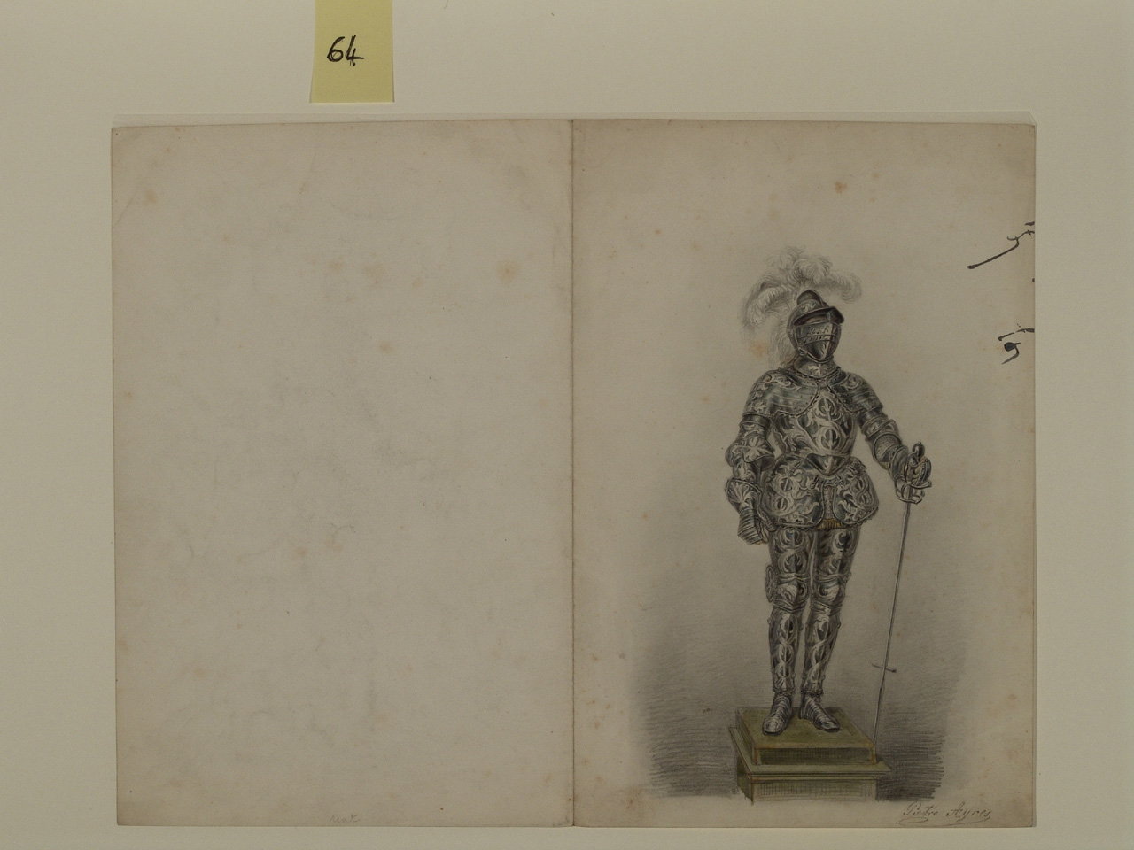 Armature, armi e armature (acquerello, serie) di Ayres Pietro di Cagliari (terzo quarto sec. XIX)