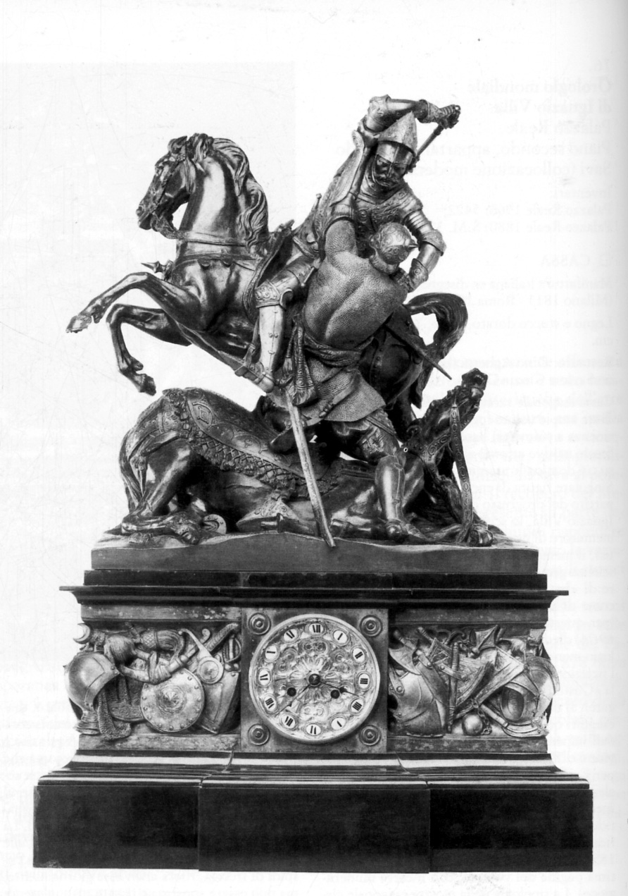 lotta di cavalieri (orologio - da mensola, opera isolata) di Druckes Bertrand, Gechter Jean-François Théodore (secondo quarto, terzo quarto sec. XIX, sec. XIX)