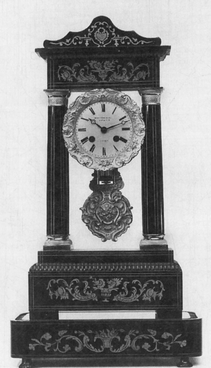motivi decorativi floreali (orologio - da mensola, opera isolata) di Vincenti & C, Musy Père & Fils - manifattura francese, manifattura francese (secondo quarto sec. XIX)