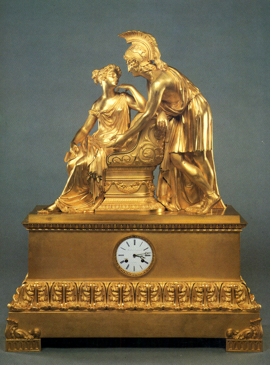 Bellerofonte e Stenebea (orologio - da mensola, opera isolata) di Musy Père & Fils - manifattura parigina, manifattura francese (secondo quarto sec. XIX)