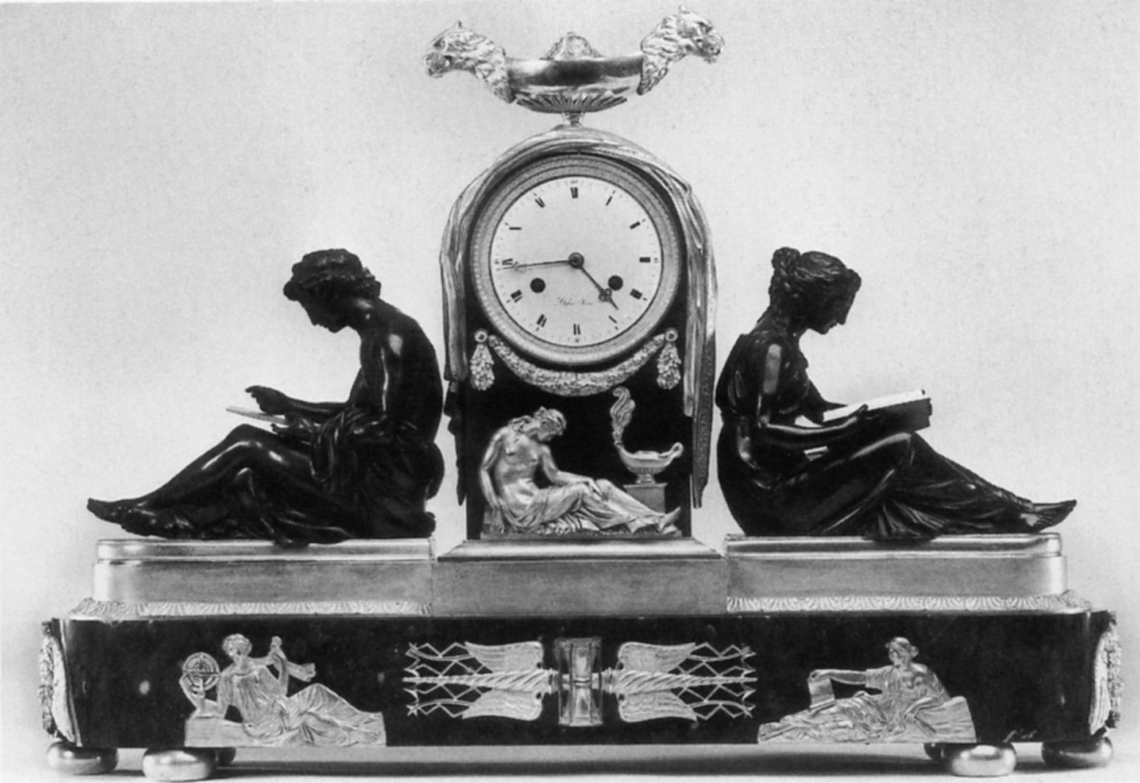 allegoria dello studio (orologio - da mensola, opera isolata) di Duboc il giovane, Martina Charles - manifattura francese (primo quarto sec. XIX)