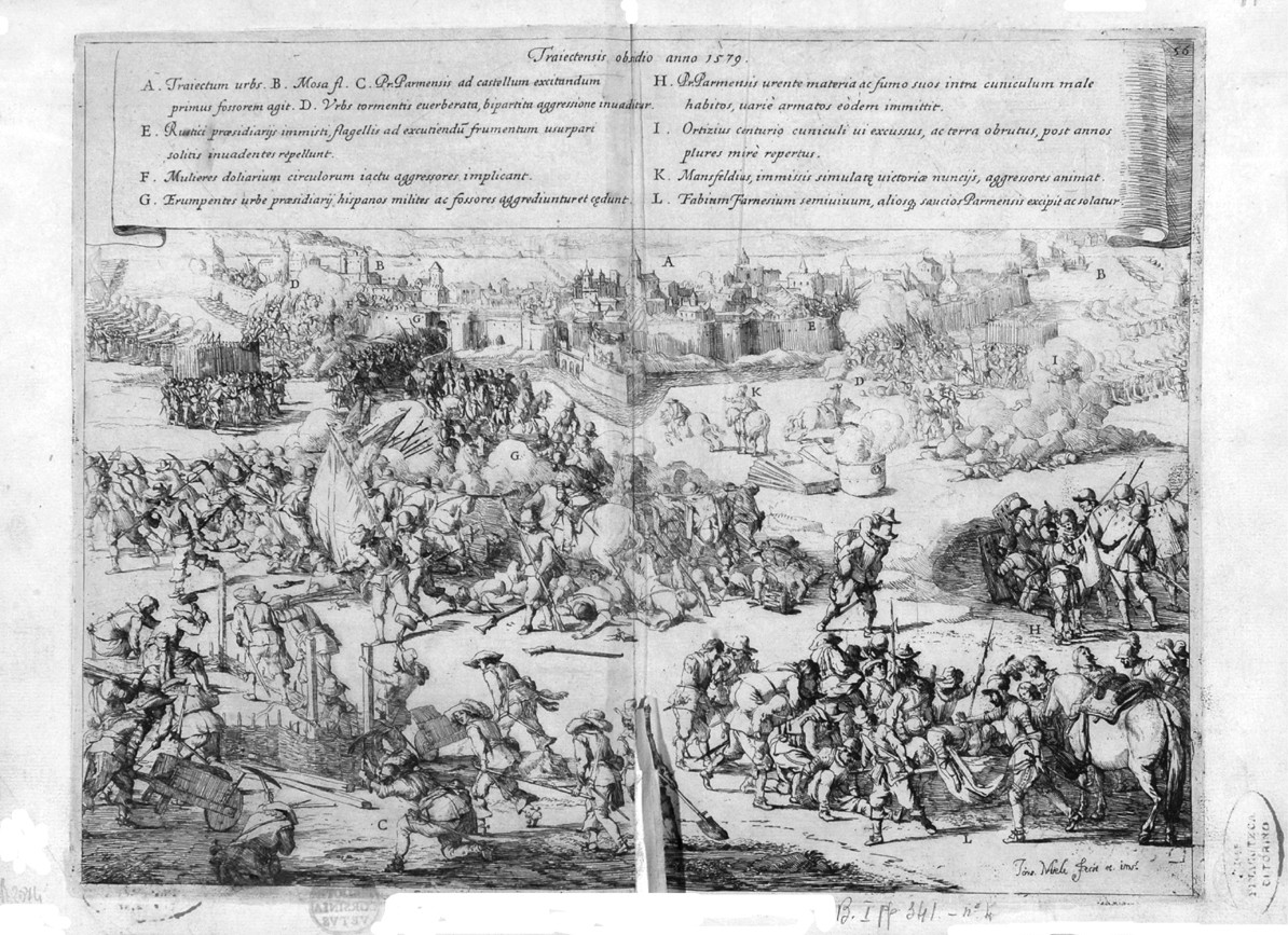 Assedio di Mastricht, assedio di Mastricht (stampa) di Miel Jan (seconda metà sec. XVII)