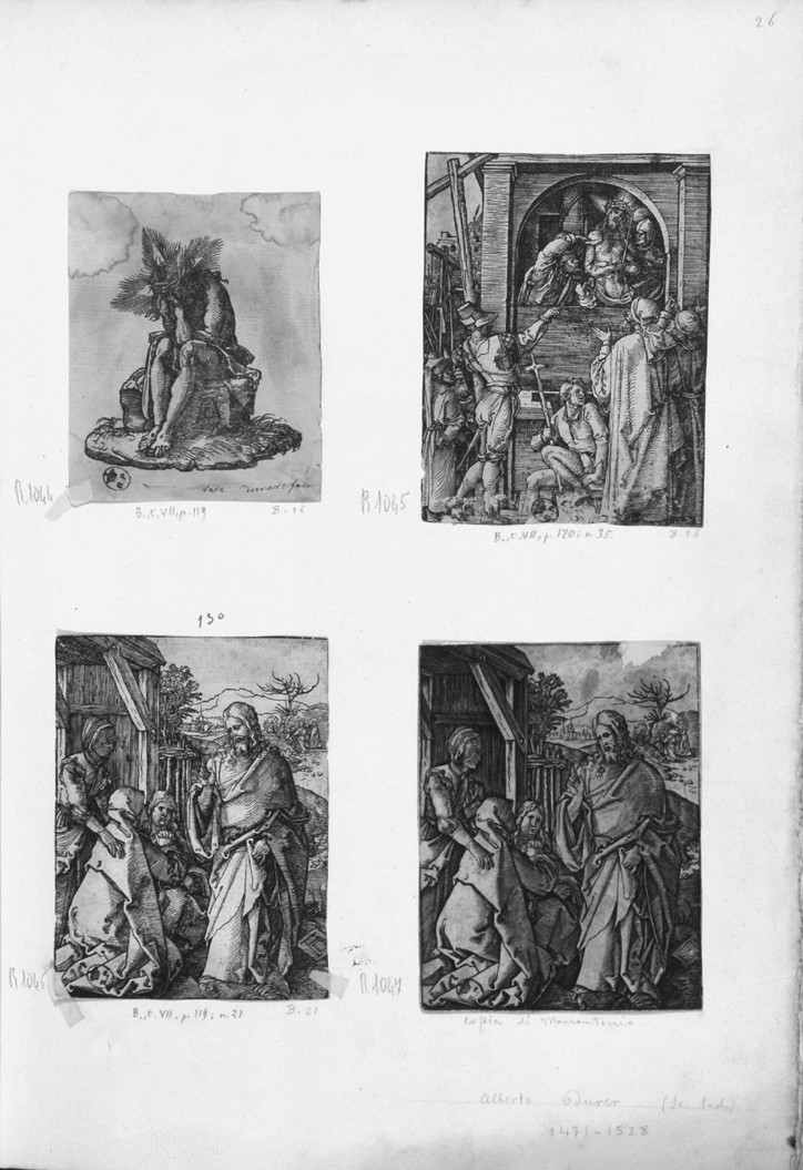 Il commiato di Cristo dalla Madonna, commiato di Cristo dalla Madonna (stampa smarginata) di Durer Albrecht, Raimondi Marcantonio - ambito tedesco (prima metà sec. XVI)