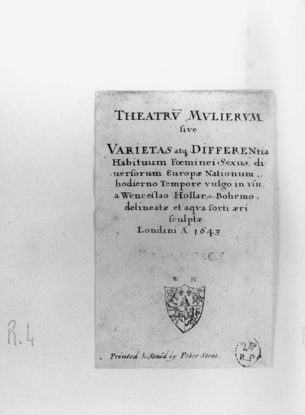 Theatrum mulierum, frontespizio (stampa smarginata, serie) di Hollar Wenzel (secondo quarto sec. XVII)
