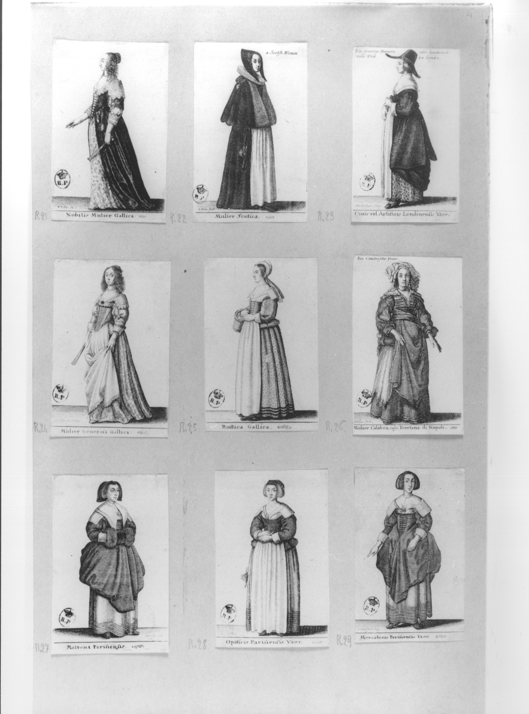 Civis vel Artificis Londinensis Uxor, figura femminile in costume londinese (stampa smarginata, serie) di Hollar Wenzel (secondo quarto sec. XVII)
