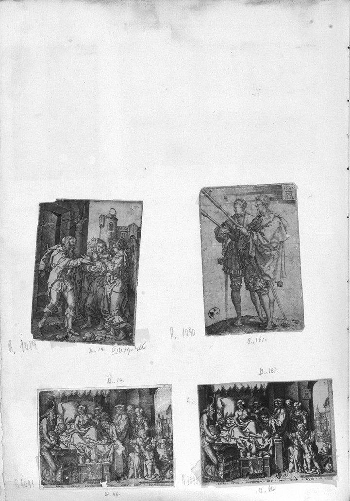 Due uomini con fiaccole, due uomini con fiaccole (stampa smarginata, serie) di Aldegrever Heinrich (secondo quarto sec. XVI)