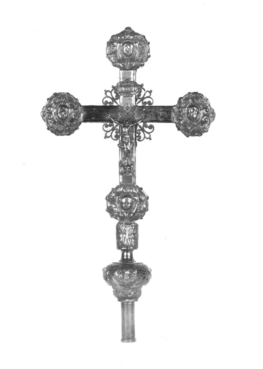 CRISTO CROCIFISSO (croce processionale, opera isolata) - bottega piemontese (prima metà sec. XVII)
