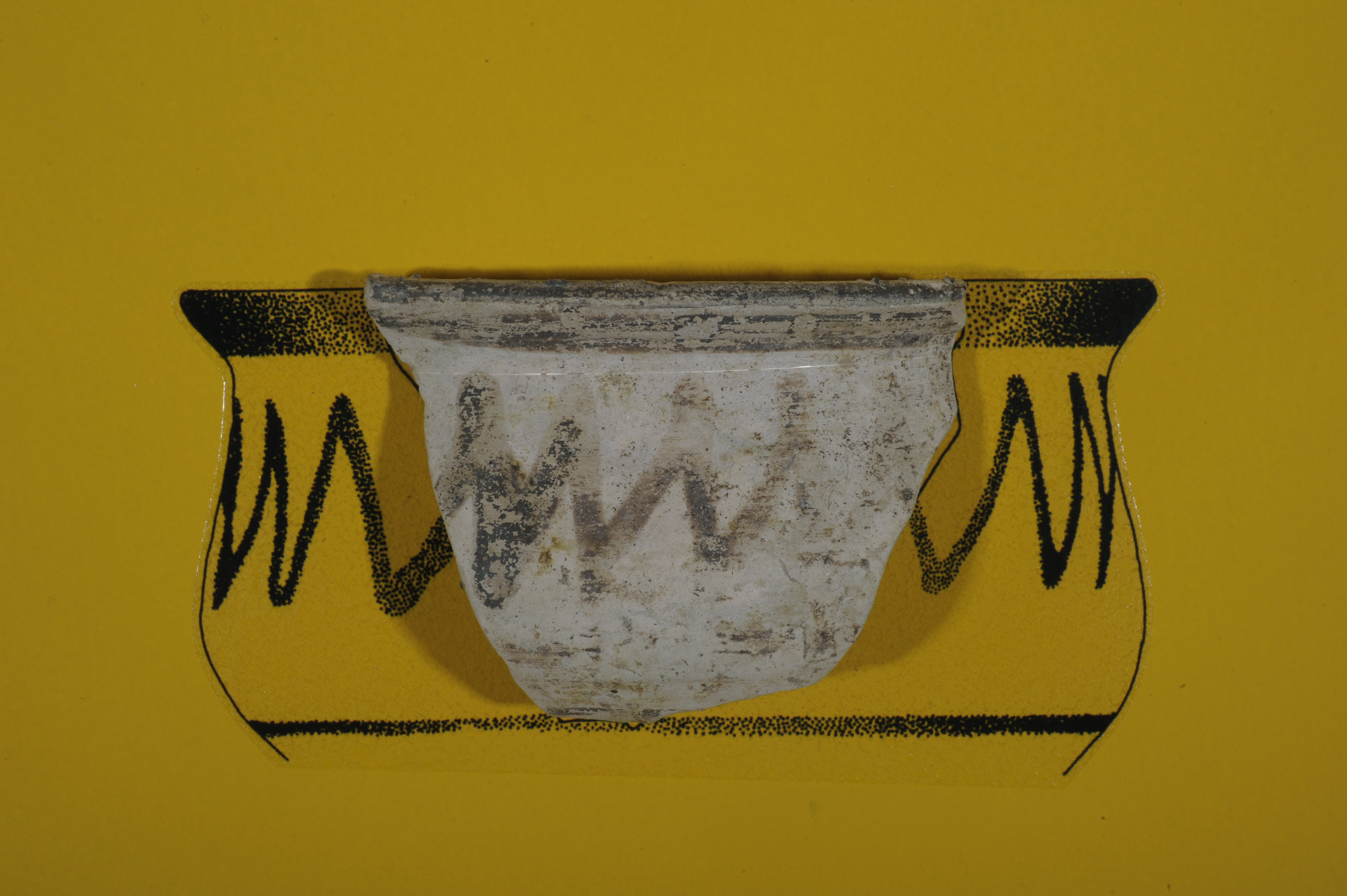 tazza/ orlo, parete, tipo tardo miceneo (forma 217 Furumark) - produzione dell'Italia meridionale (XII-X sec. a.C)