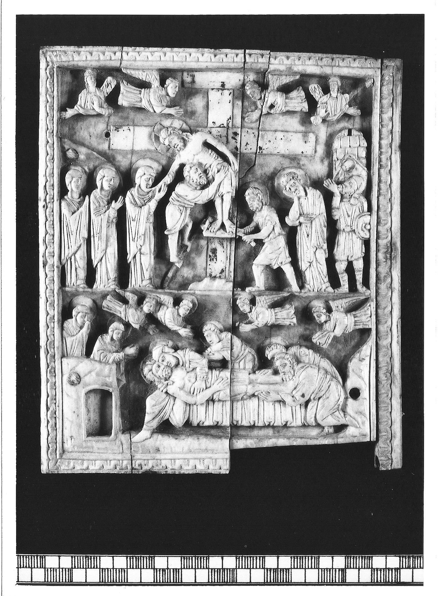 Deposizione dalla croce, Compianto sul Cristo morto (formella - di dittico, opera isolata) - manifattura veneziana (inizio XII)