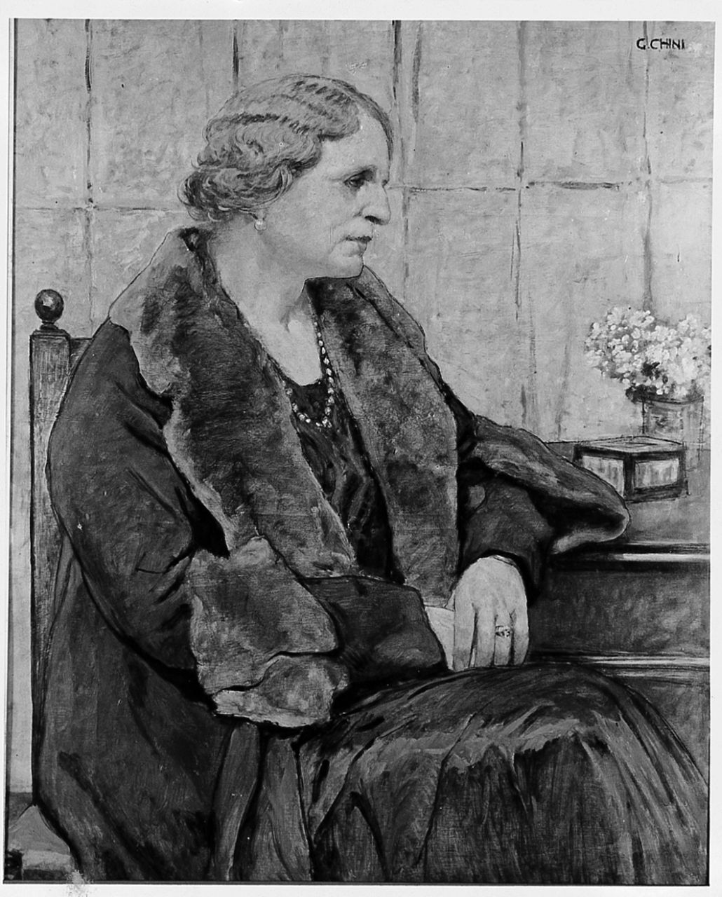 Ritratto di Elvira Chini, ritratto di donna (dipinto) di Chini Galileo (sec. XX)