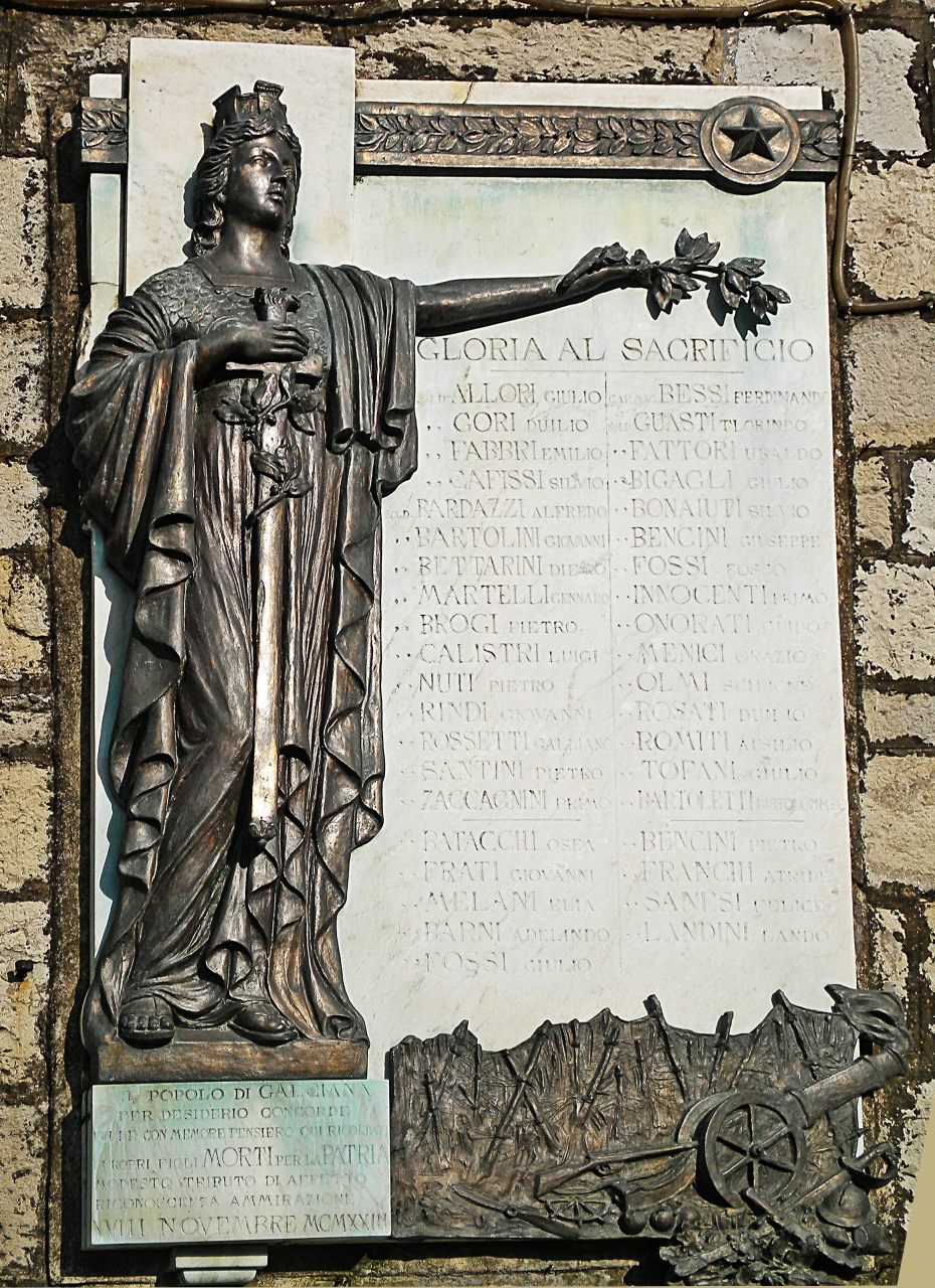 allegoria della Patria (monumento ai caduti - a lapide) - bottega toscana (sec. XX)